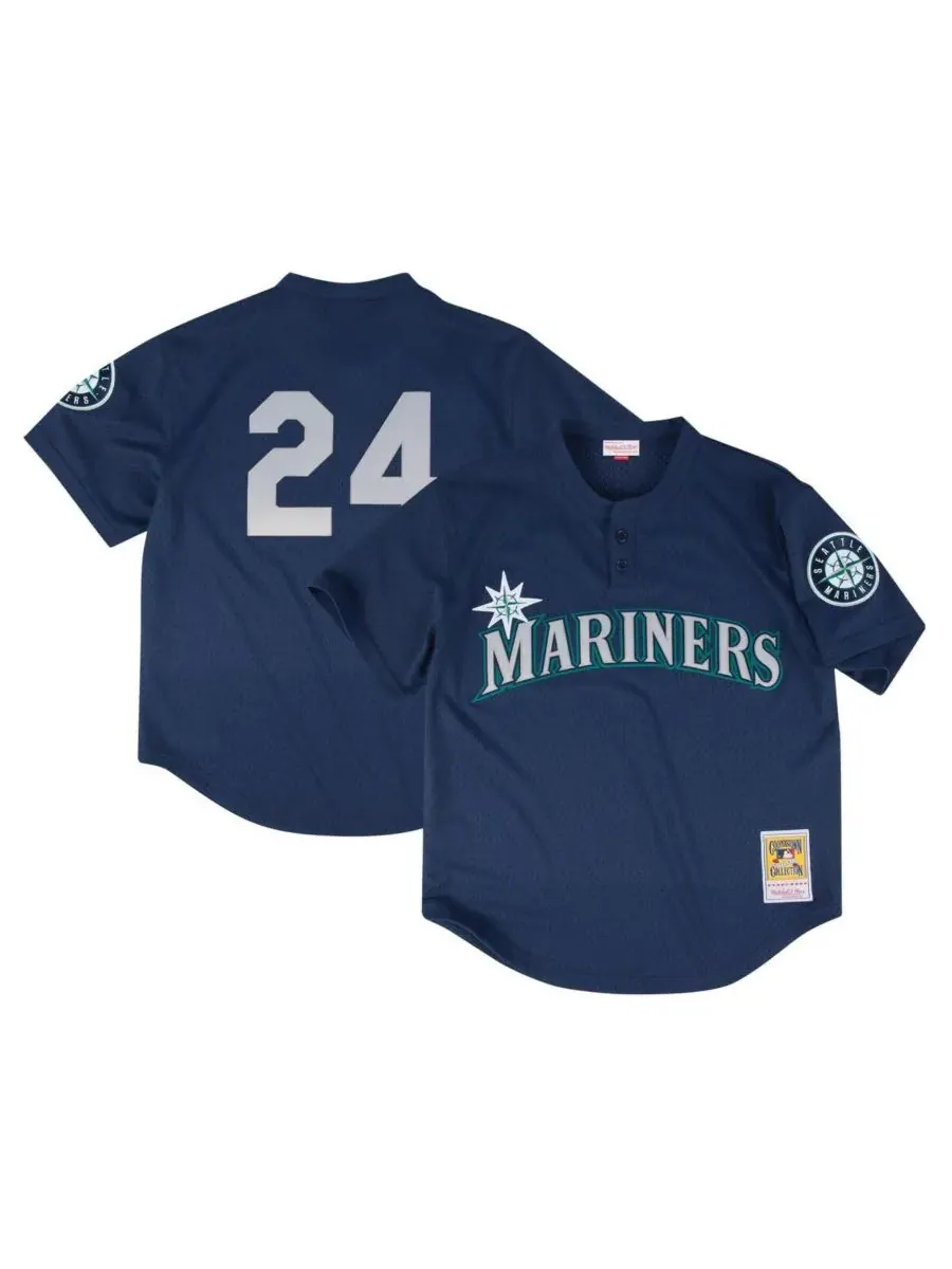 Mitchell & Ness Мужская тренировочная футболка Profile Navy Seattle Mariners Big Tall Cooperstown