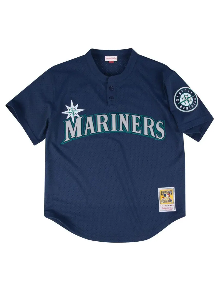 Mitchell & Ness Мужская тренировочная футболка Profile Navy Seattle Mariners Big Tall Cooperstown — изображение 3 из 3
