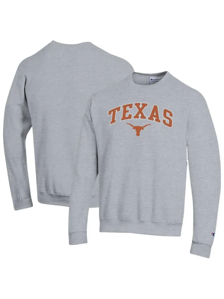 Champion Мужская толстовка-пуловер серого цвета с логотипом Texas Longhorns в виде арки