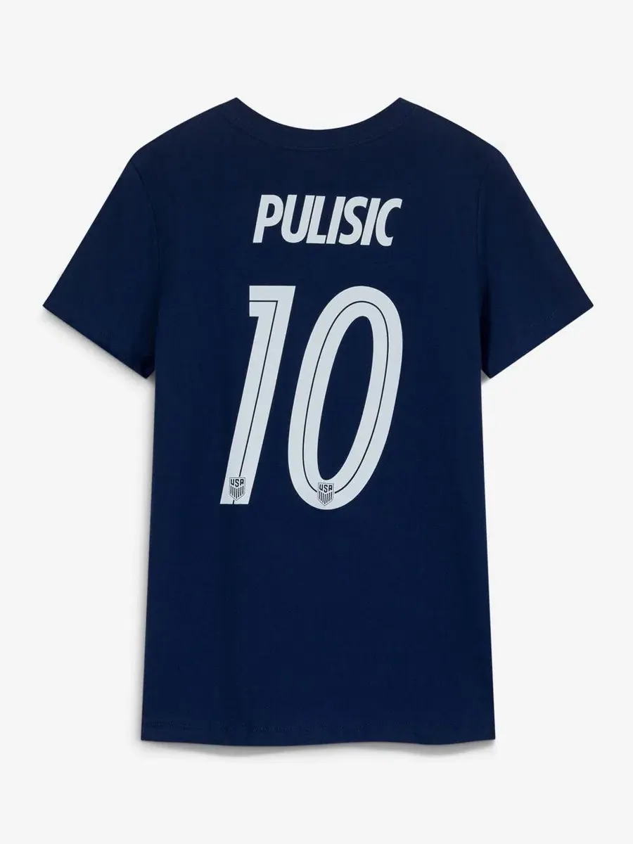 Футболка с именем и номером Christian Pulisic Navy USMNT Away Name & Number T-Shirt Nike — изображение 3 из 3, темно-синий