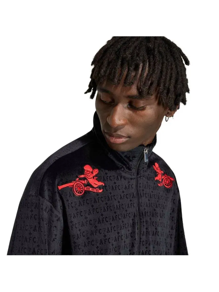 Мужская куртка-олимпийка с принтом, с полной застежкой-молнией, модель Arsenal x Places Faces adidas — изображение 4 из 5