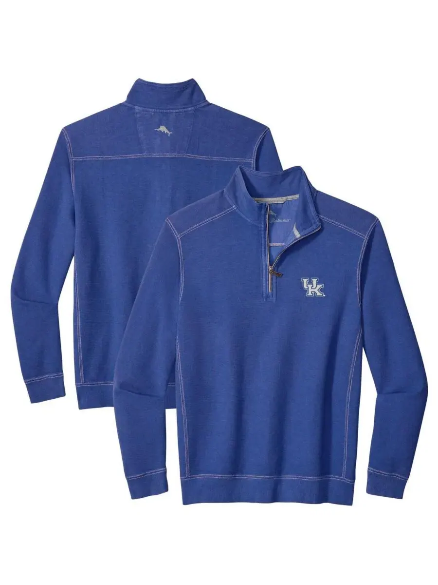 Мужская куртка-полузип с вышивкой логотипа Kentucky Wildcats Tommy Bahama
