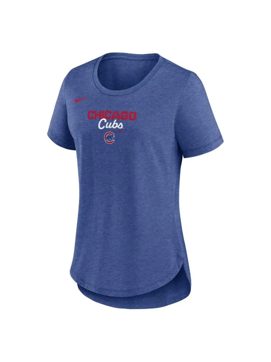 Футболка с коротким рукавом и принтом Arched Tri-Blend Chicago Cubs Nike — изображение 3 из 5, синий