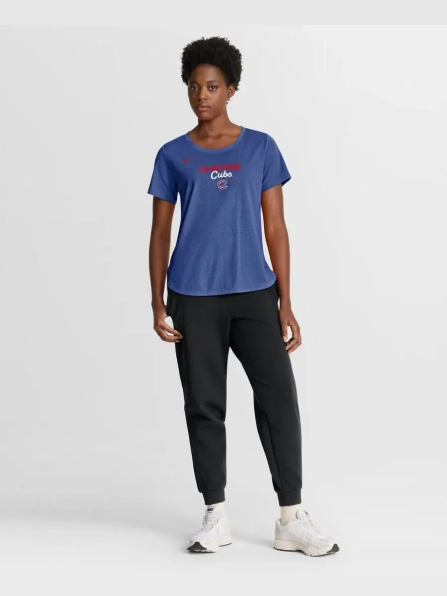 Футболка с коротким рукавом и принтом Arched Tri-Blend Chicago Cubs Nike — изображение 5 из 5, синий