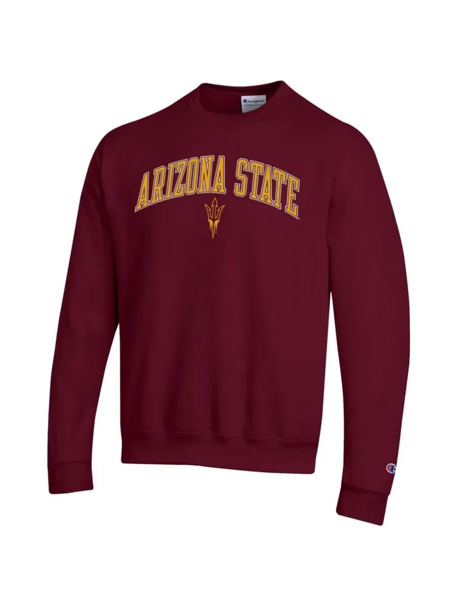 Мужская бордовая толстовка с логотипом Arizona State Sun Devils в виде арки Champion — изображение 3 из 3, коричневый