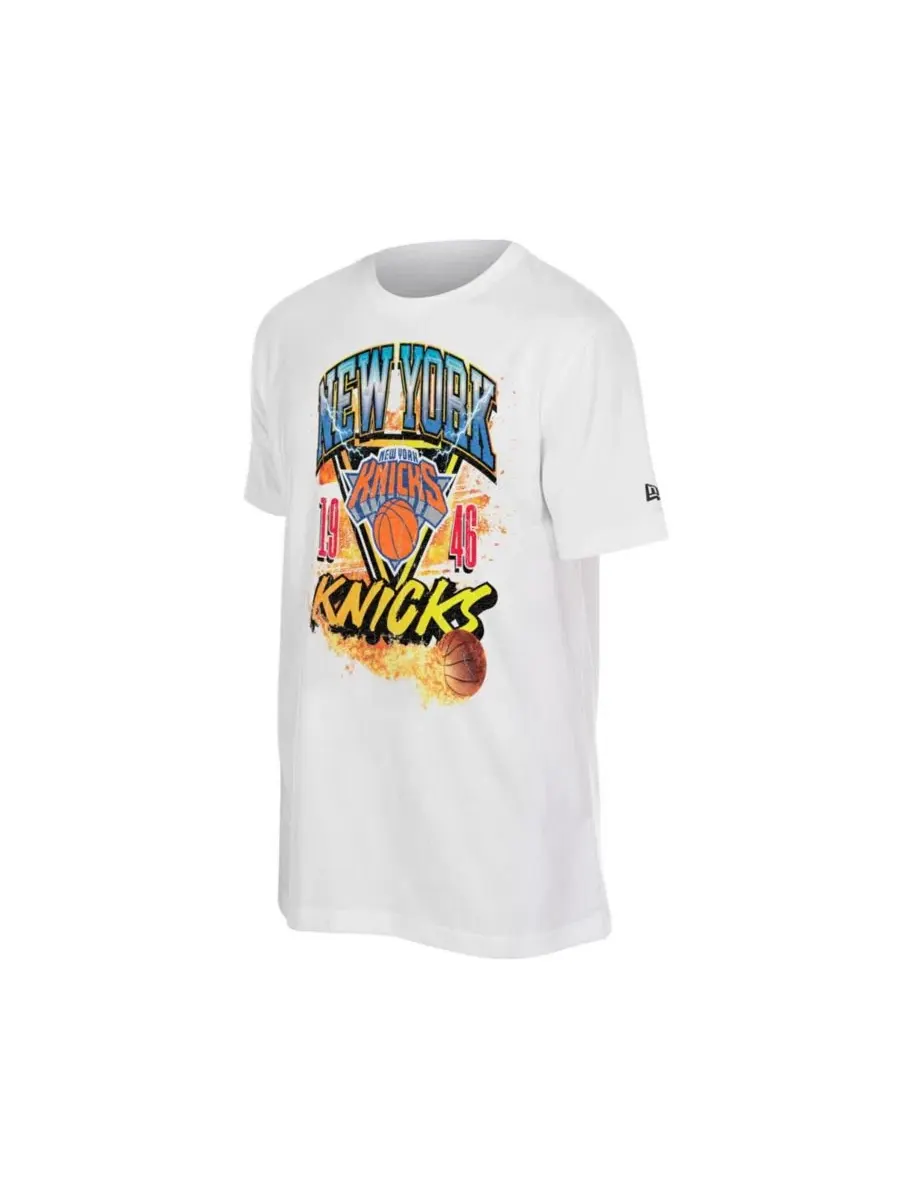 Футболка с принтом Basketball on Fire New Era — изображение 2 из 4, белый