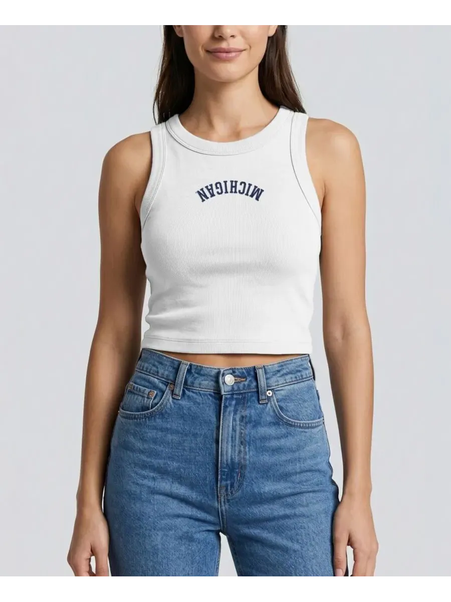 Топ-майка с вышивкой Michigan Wolverines Upside Down Embroidery Uscape Apparel