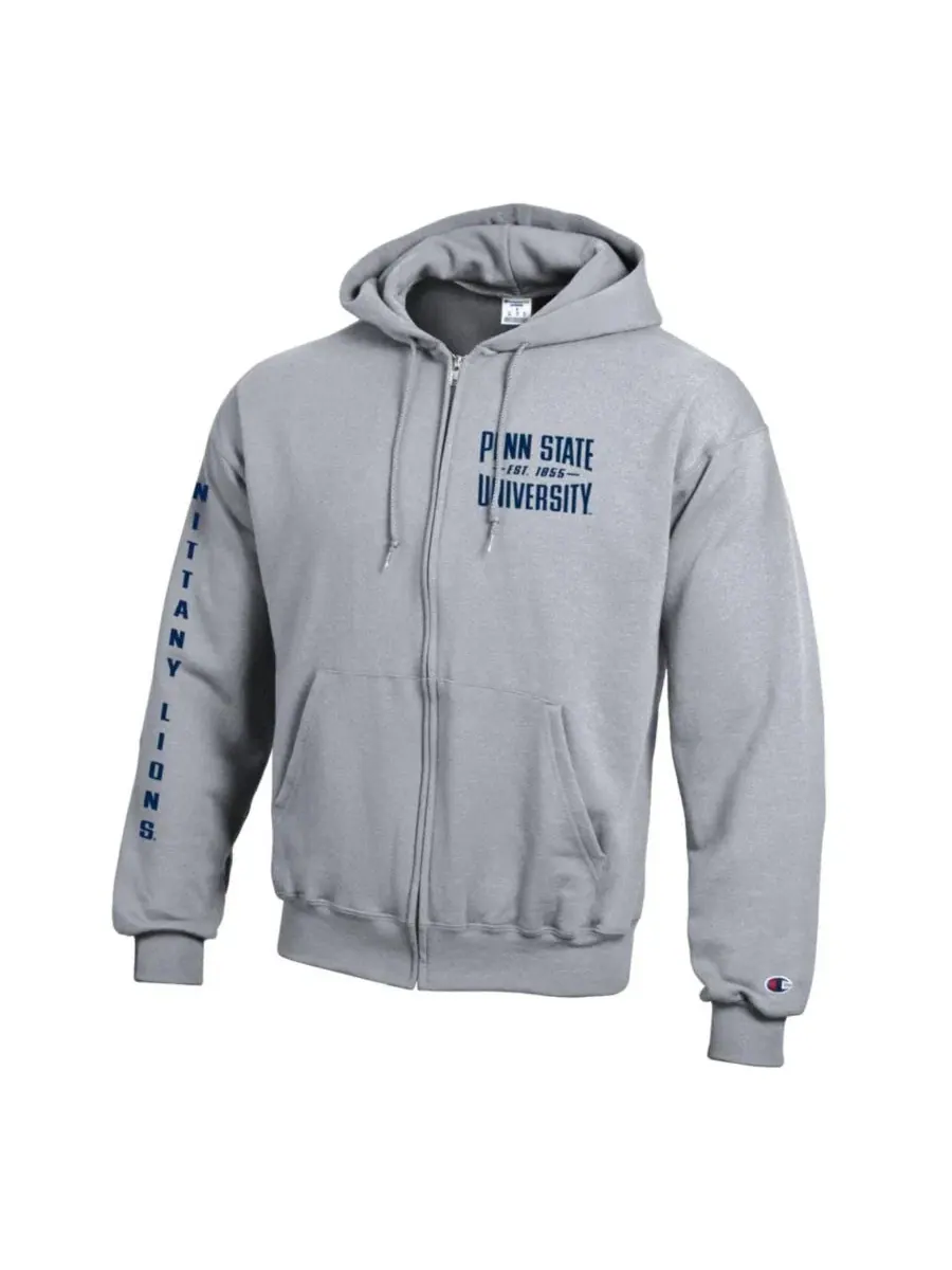 Худи на молнии с капюшоном Penn State Nittany Lions Varsity Power Blend Champion — изображение 2 из 3, серый