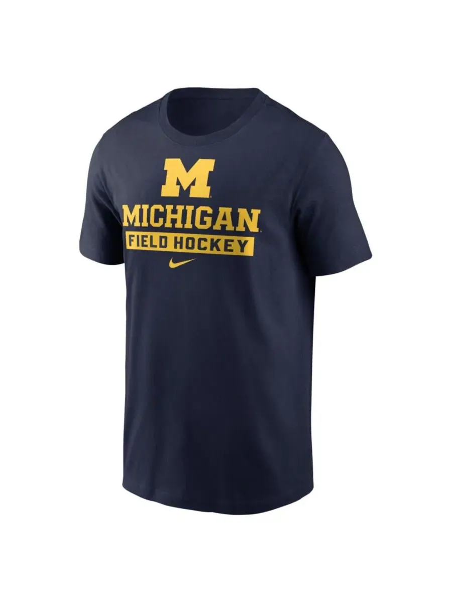 Футболка с коротким рукавом с принтом Michigan Wolverines Nike — изображение 2 из 3, темно-синий