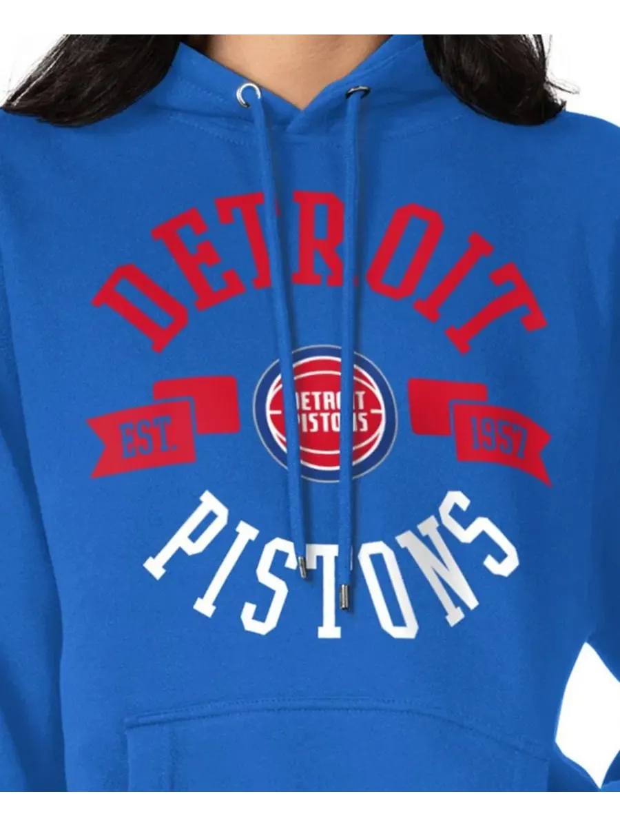 Женская толстовка с капюшоном с принтом Detroit Pistons G-III 4Her by Carl Banks — изображение 2 из 3, королевский