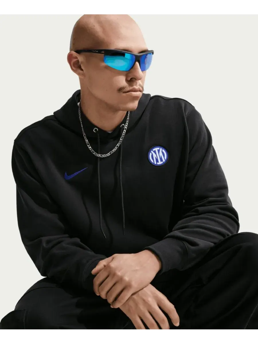 Худи из футера с флисом, с длинным рукавом, с принтом, Inter Milan Club Crest Nike — изображение 5 из 5, черный
