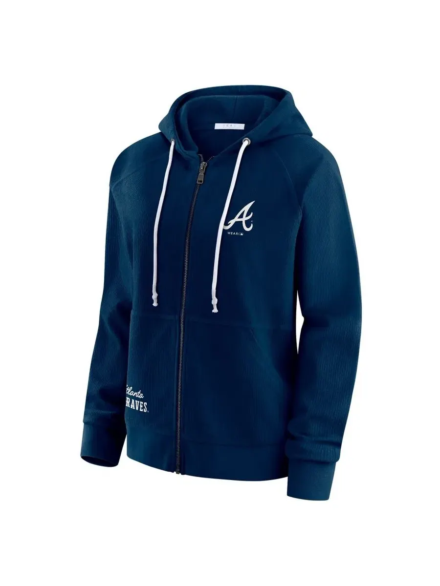 Женская худи с принтом Vintage Full-Zip Raglan WEAR by Erin Andrews — изображение 2 из 5, темно-синий