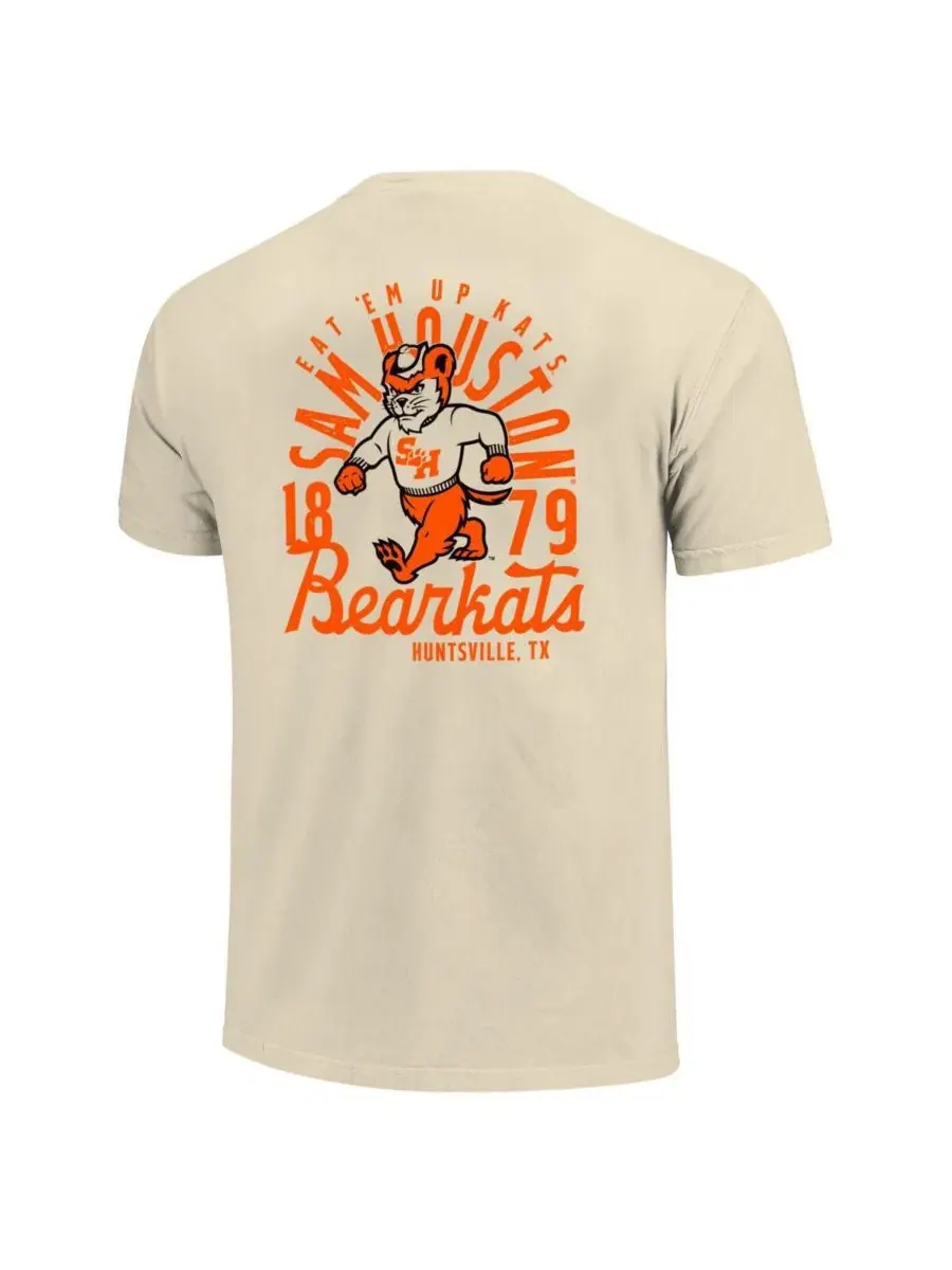 Футболка с принтом Sam Houston State Bearkats Mascot Overlay Image One — изображение 3 из 3, бежевый