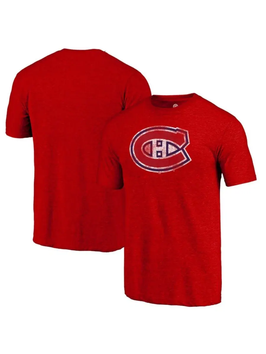 Футболка с принтом Montreal Canadiens, Distressed Tri-Blend Fanatics Mto Label
