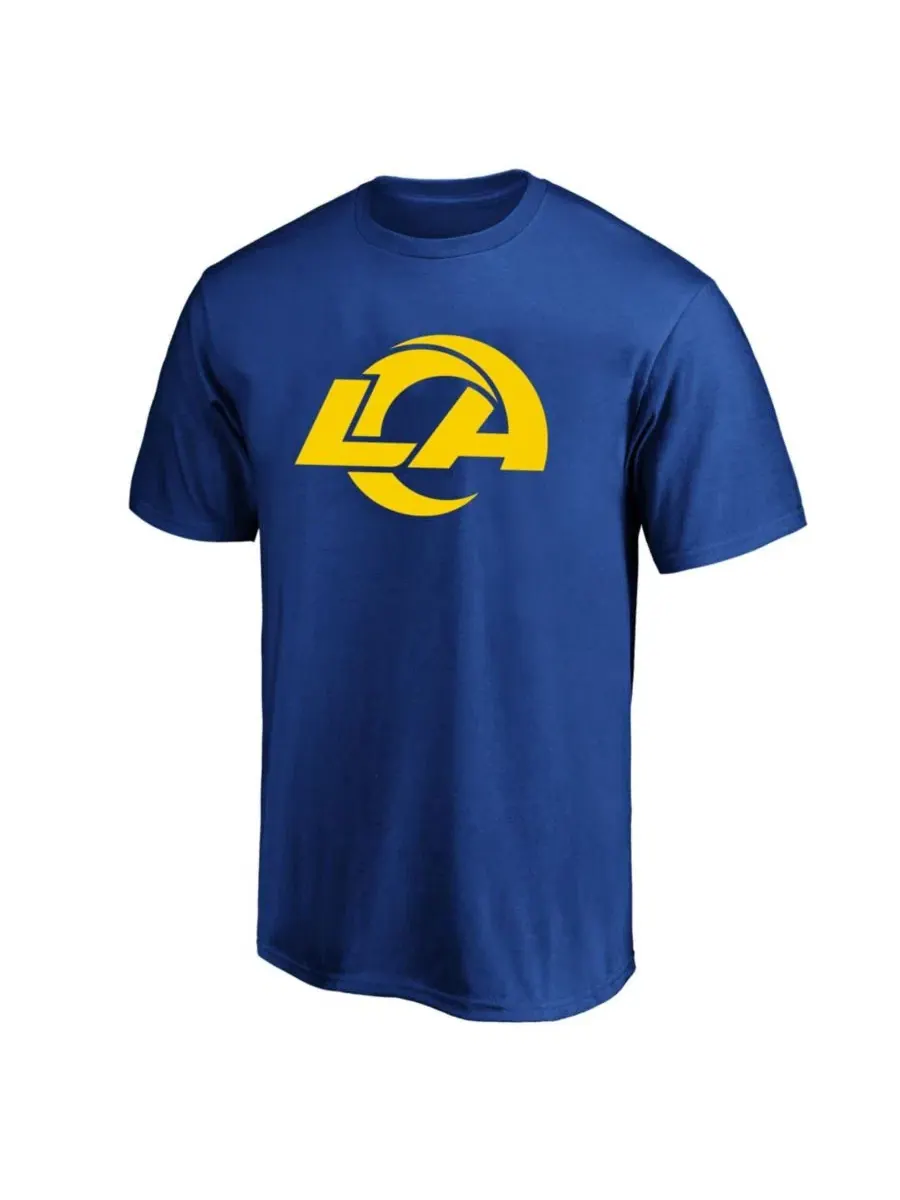 Футболка с именем и номером игрока Myles Garrett Royal Los Angeles Rams Big & Tall Fanatics — изображение 2 из 3, королевский