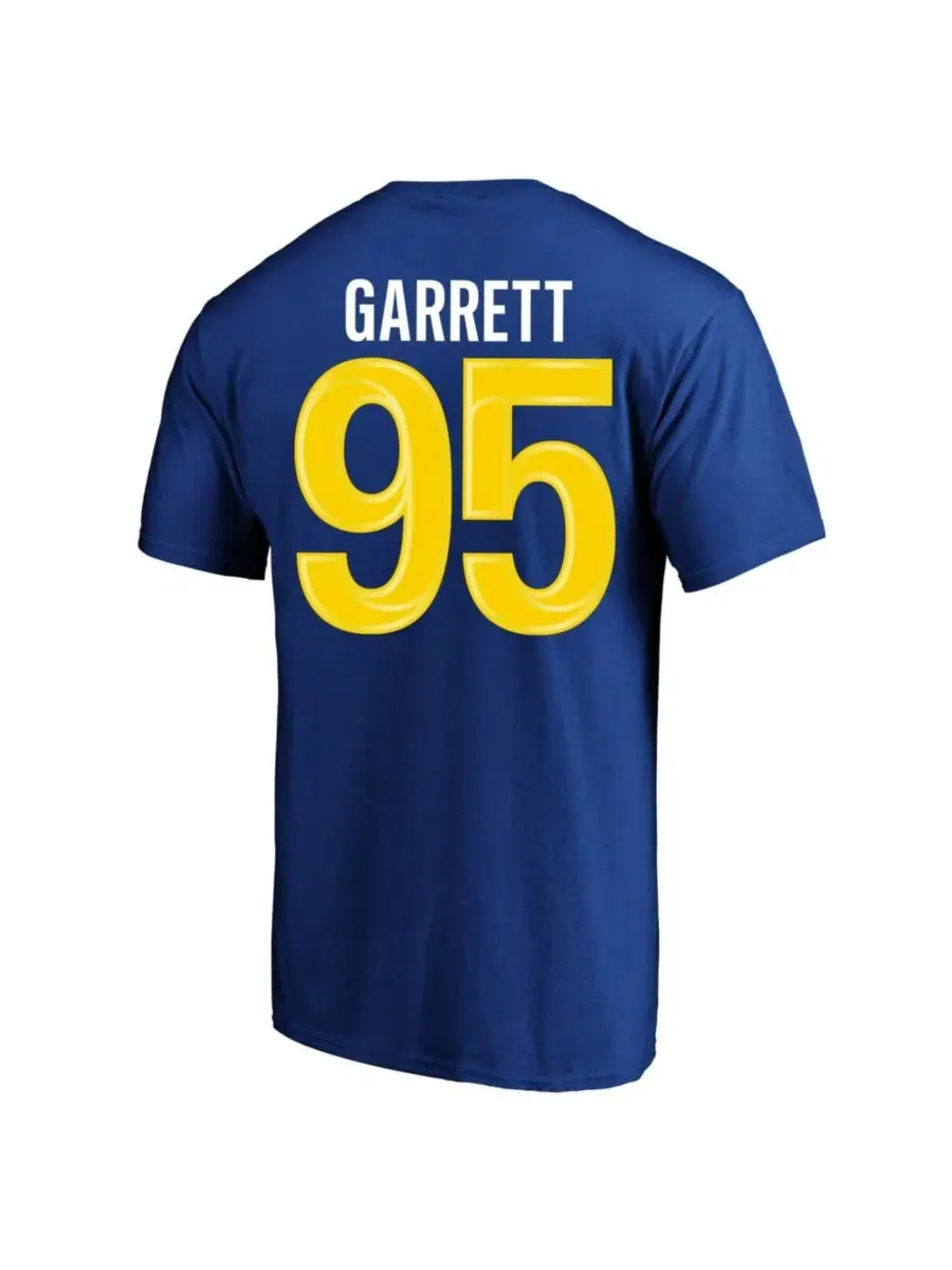 Футболка с именем и номером игрока Myles Garrett Royal Los Angeles Rams Big & Tall Fanatics — изображение 3 из 3, королевский