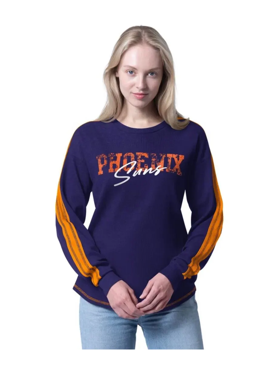 Футболка с длинным рукавом с вафельным трикотажем Phoenix Suns Advantage Tri-Blend G-III 4Her by