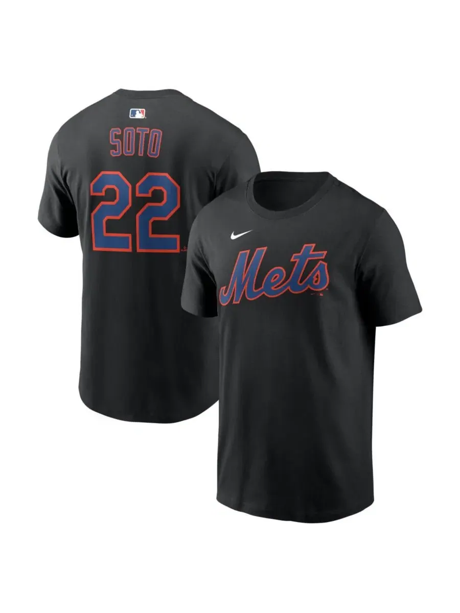 Футболка с принтом Juan Soto Black New York Mets Home Name & Number Nike