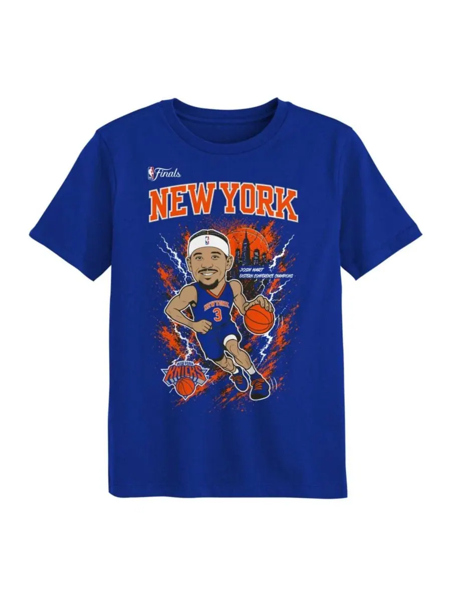 Футболка с длинным рукавом Josh Hart Blue New York Knicks 2026 NBA Finals Player Outerstuff