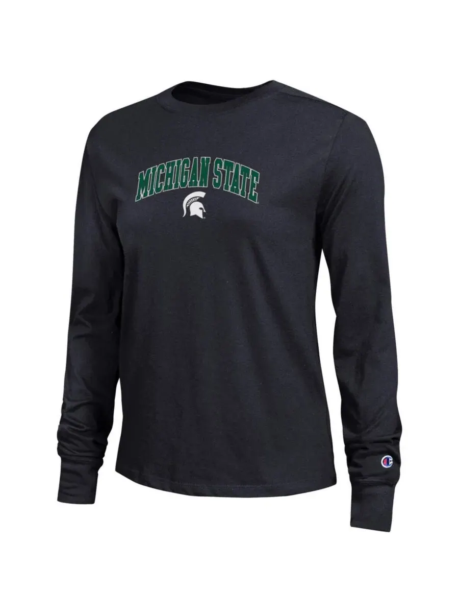 Футболка с длинным рукавом с архивным логотипом Michigan State Spartans Champion — изображение 2 из 3, черный