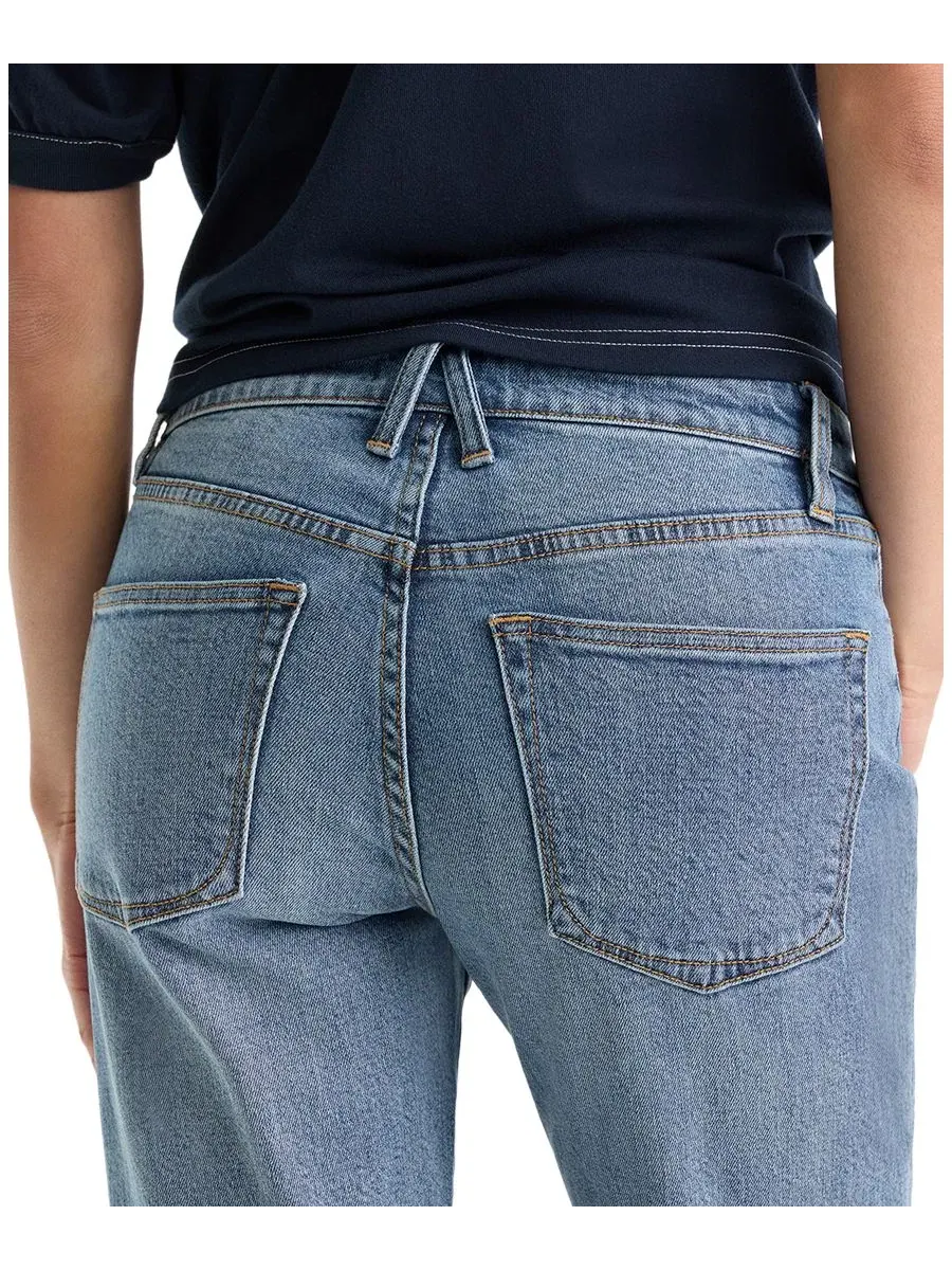 Джинсы прямого кроя с заниженной талией Vintage Mid-Rise Straight-Leg Ankle Jeans Good American — изображение 4 из 5