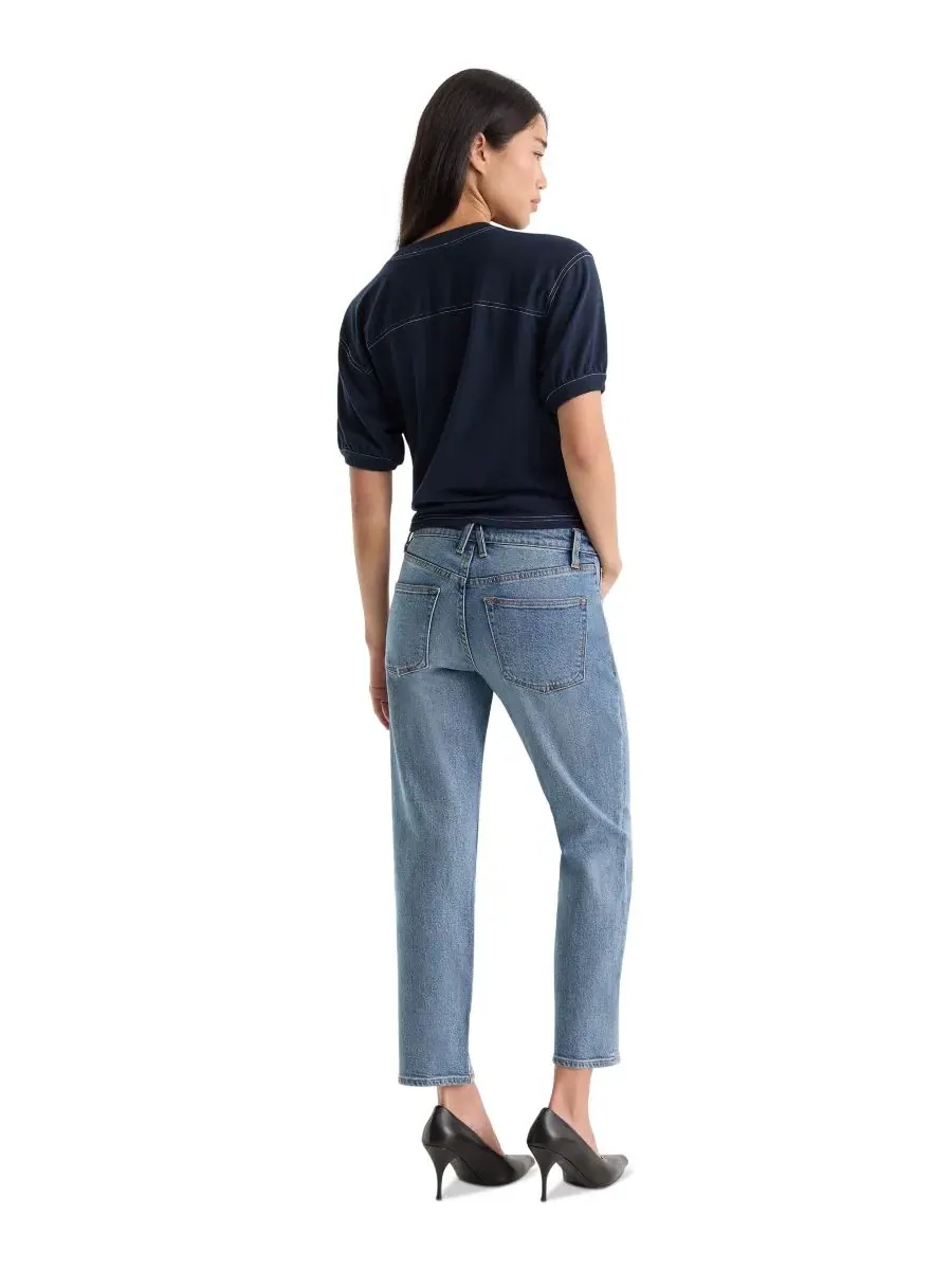 Джинсы прямого кроя с заниженной талией Vintage Mid-Rise Straight-Leg Ankle Jeans Good American — изображение 5 из 5