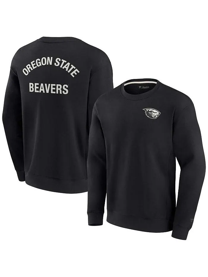 Мужской и женский супермягкий пуловер черного цвета Oregon State Beavers, свитшот с круглым вырезом