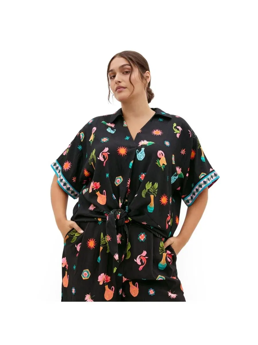 Женская рубашка с принтом, модель Selena La Mont Print CITY CHIC, La Mont Blk