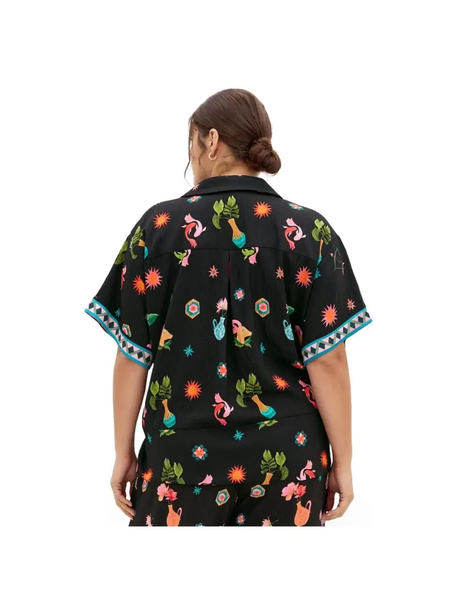 Женская рубашка с принтом, модель Selena La Mont Print CITY CHIC, La Mont Blk — изображение 2 из 5