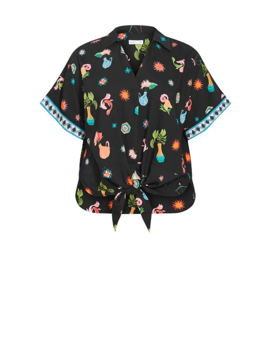 Женская рубашка с принтом, модель Selena La Mont Print CITY CHIC, La Mont Blk — изображение 4 из 5