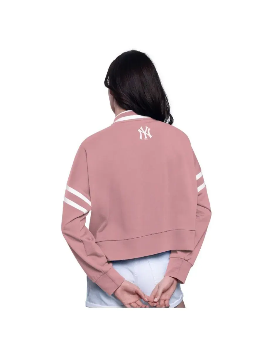 Starter Женская розовая укороченная толстовка New York Yankees Power Play — изображение 2 из 2, розовый