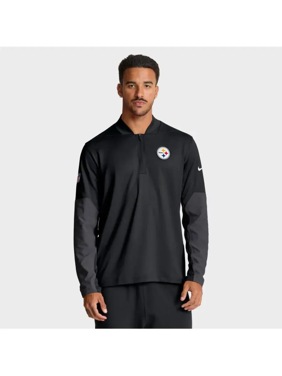 Nike Мужская черная толстовка с капюшоном Pittsburgh Steelers Sideline Dri-FIT с застежкой-молнией