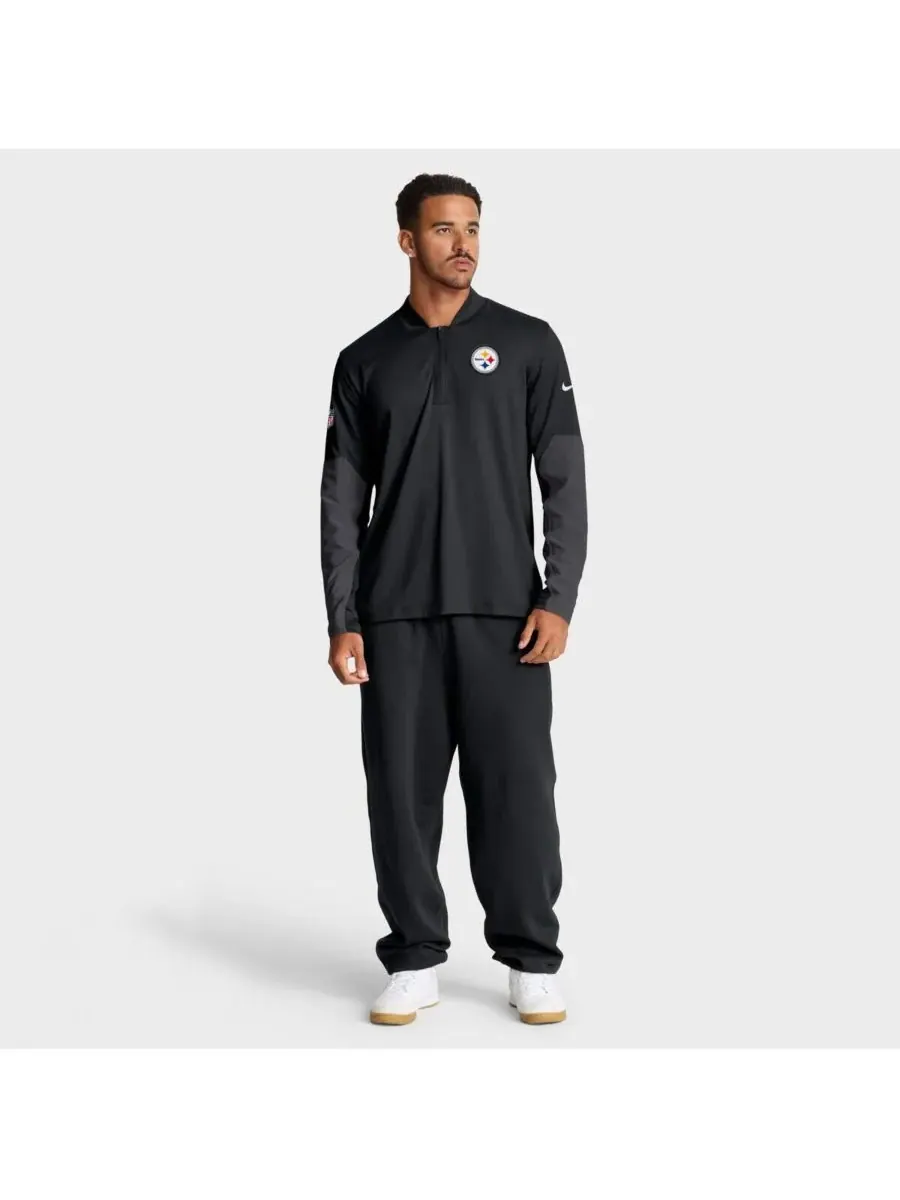 Nike Мужская черная толстовка с капюшоном Pittsburgh Steelers Sideline Dri-FIT с застежкой-молнией — изображение 3 из 5