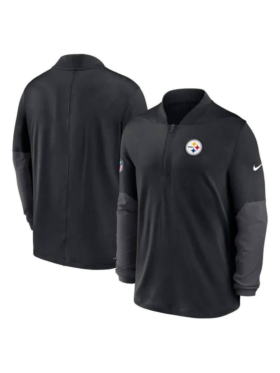 Nike Мужская черная толстовка с капюшоном Pittsburgh Steelers Sideline Dri-FIT с застежкой-молнией — изображение 4 из 5