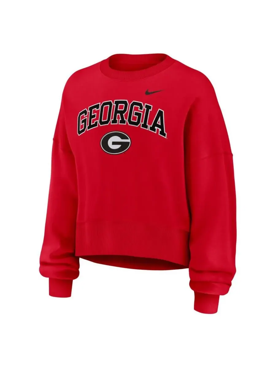 Nike Женская красная толстовка-пуловер Georgia Bulldogs Oversized Phoenix Arch с изображением — изображение 3 из 3, красный