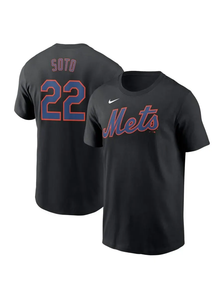 Nike Мужская черная футболка Хуана Сото с номером игрока команды New York Mets