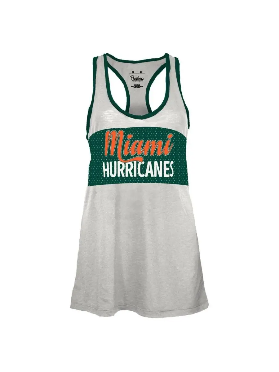 Pressbox Женская бело-зеленая майка-борцовка Miami Hurricanes Tracy с выгоревшей спиной — изображение 3 из 3, белый зеленый