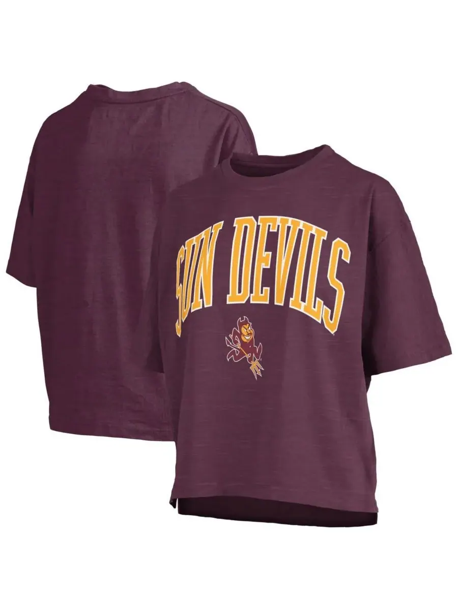 Pressbox Женская бордовая футболка Arizona State Sun Devils с логотипом Nelson Arch Over Logo