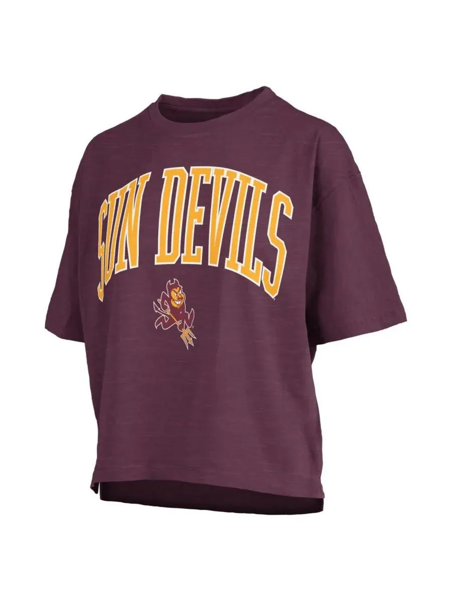 Pressbox Женская бордовая футболка Arizona State Sun Devils с логотипом Nelson Arch Over Logo — изображение 2 из 3