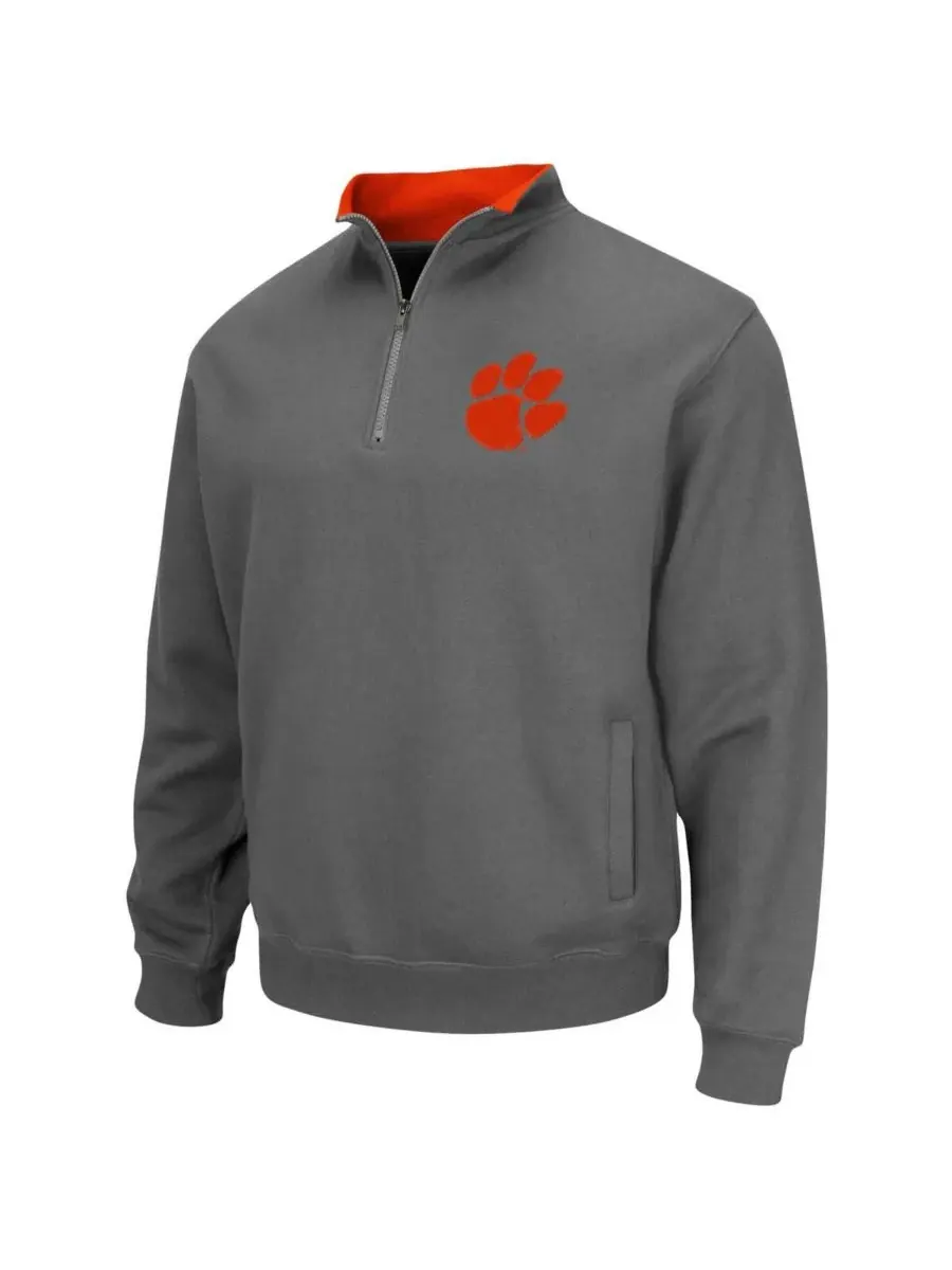 Мужская куртка-пуловер с логотипом Clemson Tigers Tortugas и застежкой-молнией до середины груди — изображение 5 из 5