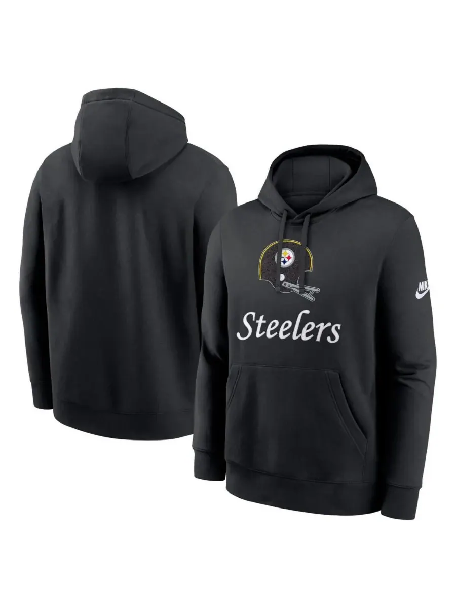 Nike Мужская черная толстовка с капюшоном Pittsburgh Steelers Best Season Rewind Club