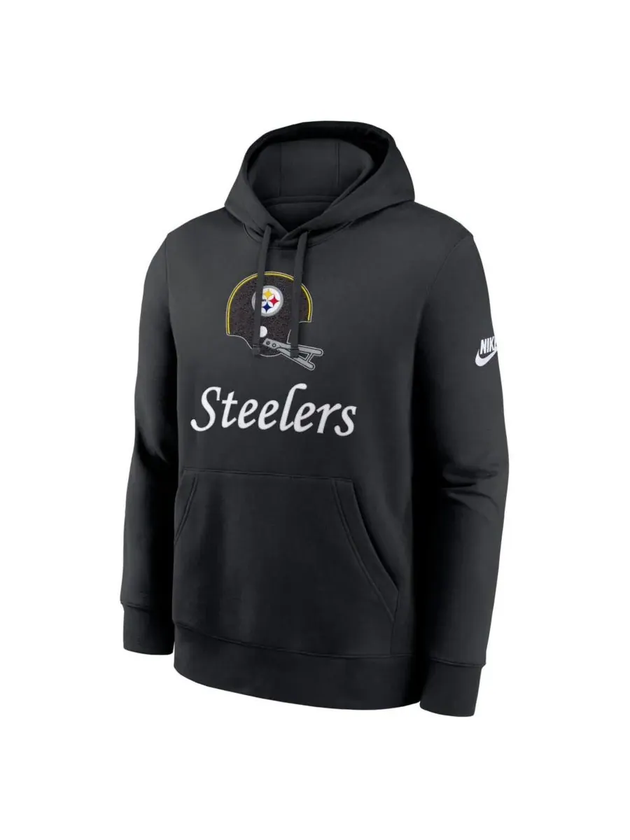 Nike Мужская черная толстовка с капюшоном Pittsburgh Steelers Best Season Rewind Club — изображение 2 из 3, черный