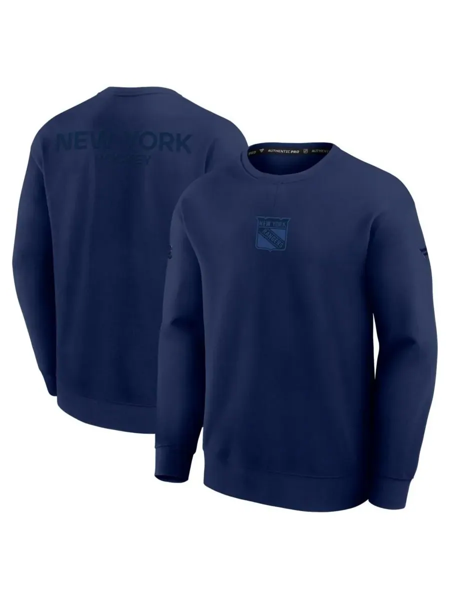Fanatics Мужская темно-синяя толстовка New York Rangers Authentic Pro Road Tri-Blend