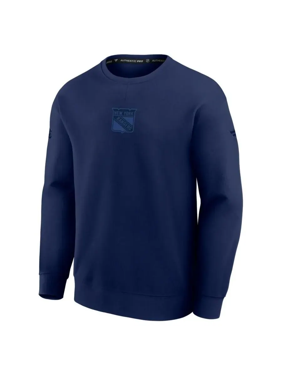 Fanatics Мужская темно-синяя толстовка New York Rangers Authentic Pro Road Tri-Blend — изображение 2 из 3, темно-синий