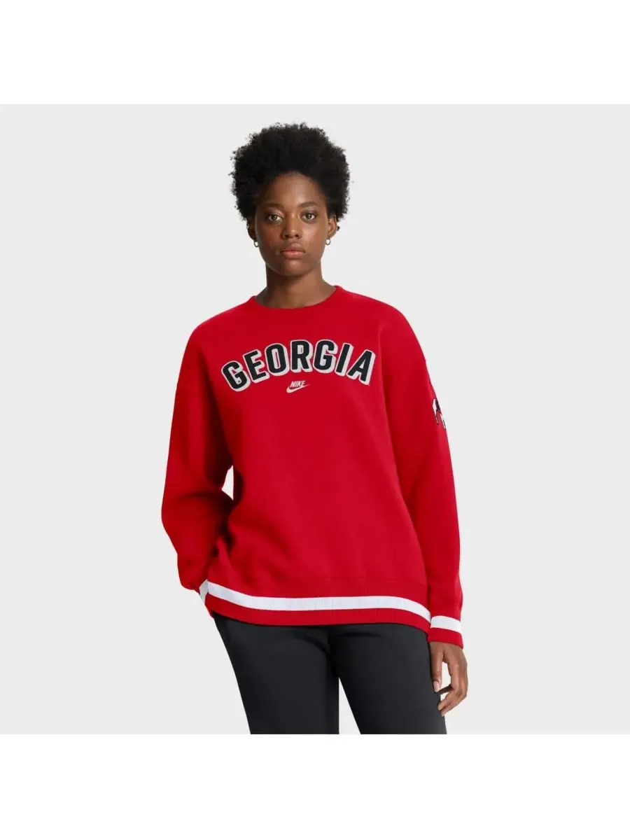 Nike Женская красная толстовка Georgia Bulldogs Oversized Legacy Phoenix