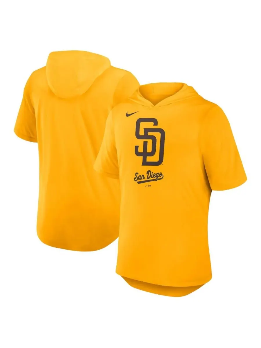 Мужская золотистая толстовка San Diego Padres Tri-Blend Performance Nike