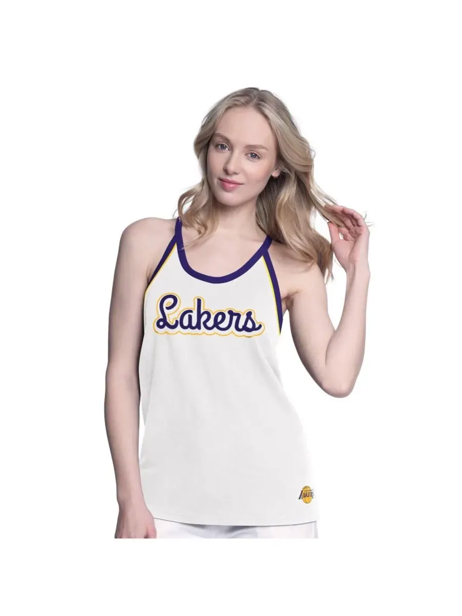 G-III 4Her by Carl Banks Женская белая майка-борцовка Los Angeles Lakers с вырезом-лодочкой и