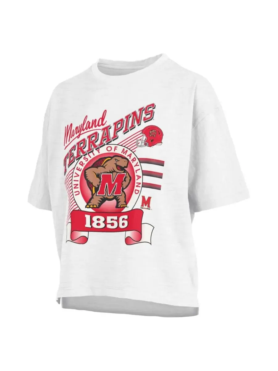 Pressbox Женская белая футболка Maryland Terrapins Rock Roll Slub — изображение 2 из 3, белый