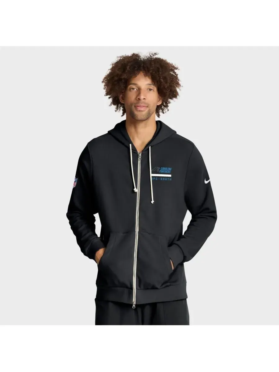 Nike Мужская черная толстовка на молнии Carolina Panthers Sideline Standard Issue Utility Player