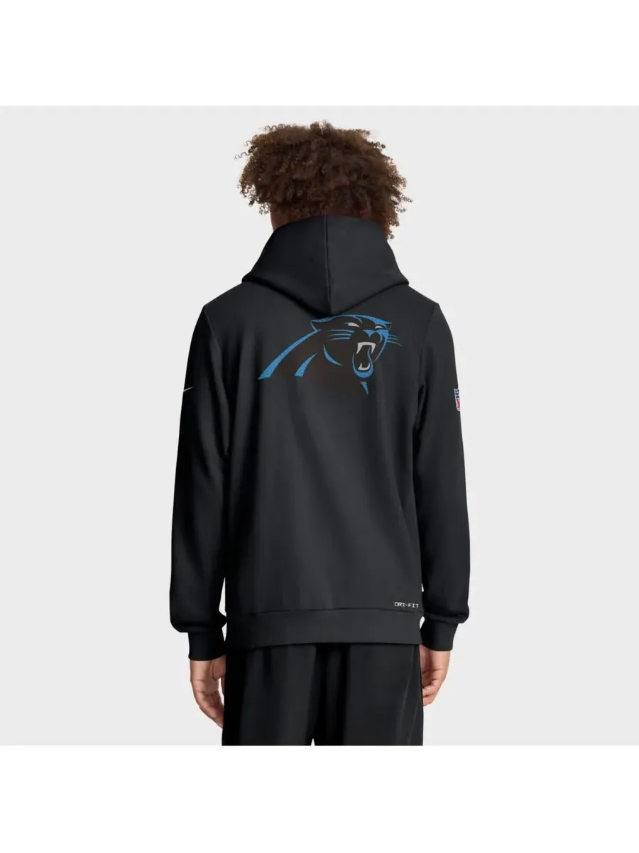 Nike Мужская черная толстовка на молнии Carolina Panthers Sideline Standard Issue Utility Player — изображение 2 из 5, черный